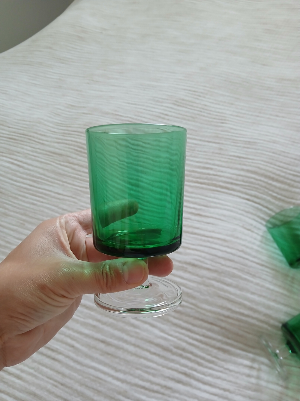 Vintage Luminarc France Cavalier Emerald Green Wine Glasses Set Of 3 1970s - Picture 3 of 5